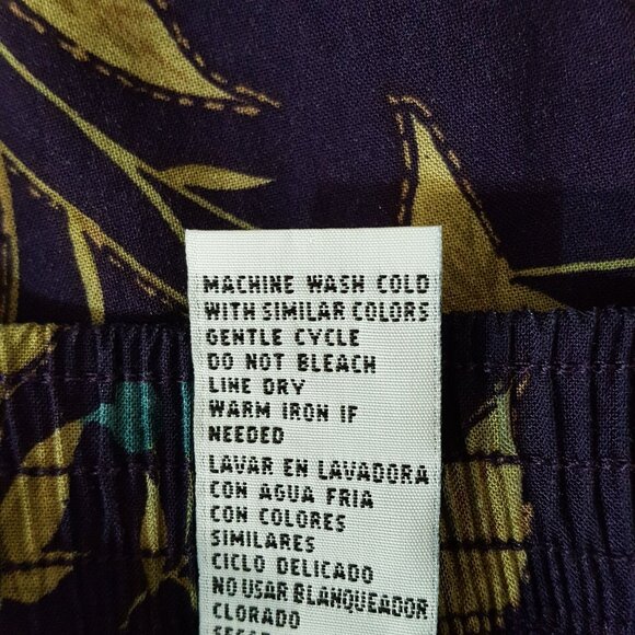 Sag Harbor Vintage 90s Skirt Top Dress Small Purple Floral Elastic Midi Rayon - Picture 7 of 9